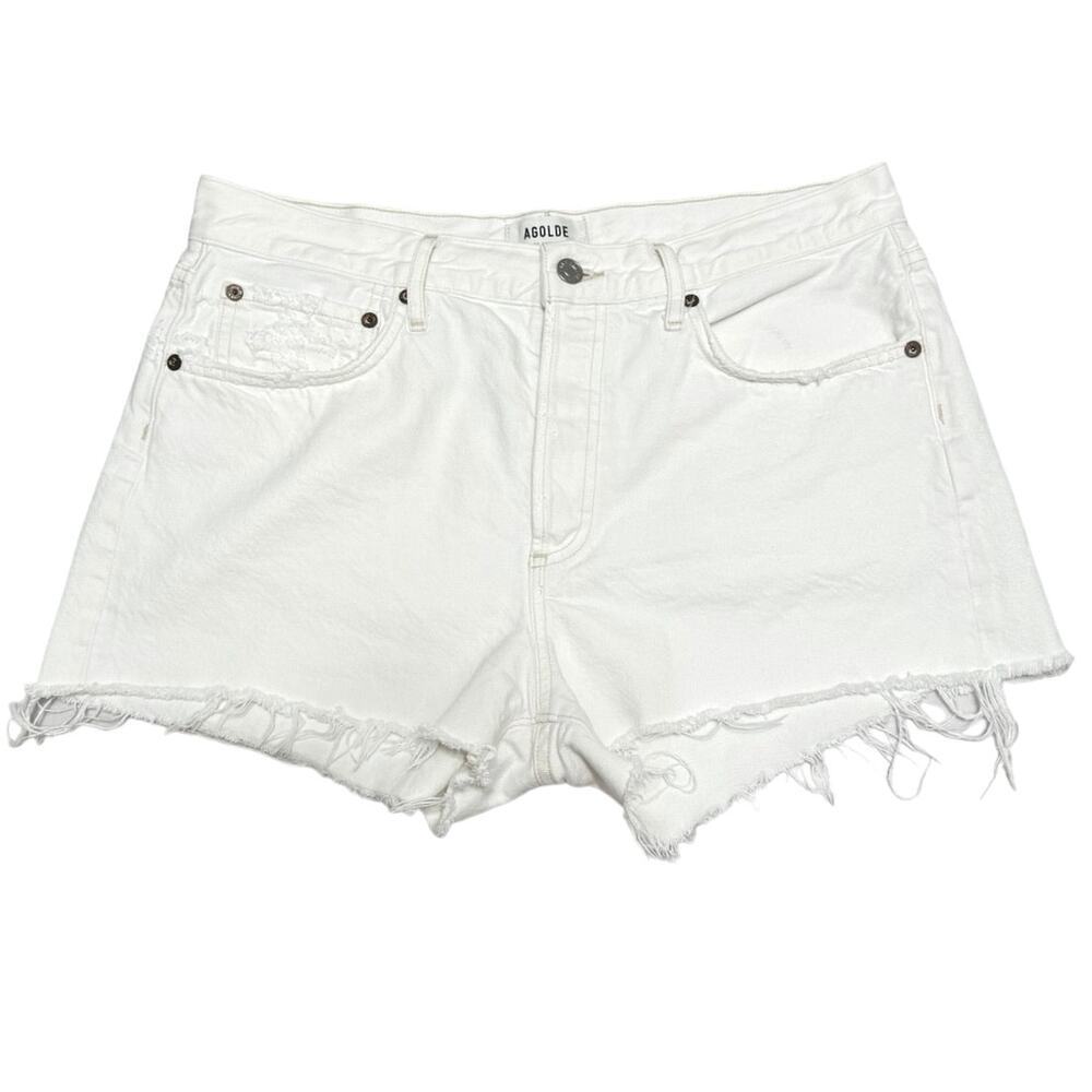 AGOLDE Parker Cut-Off Denim Shorts, Size 29 - Picture 3 of 14